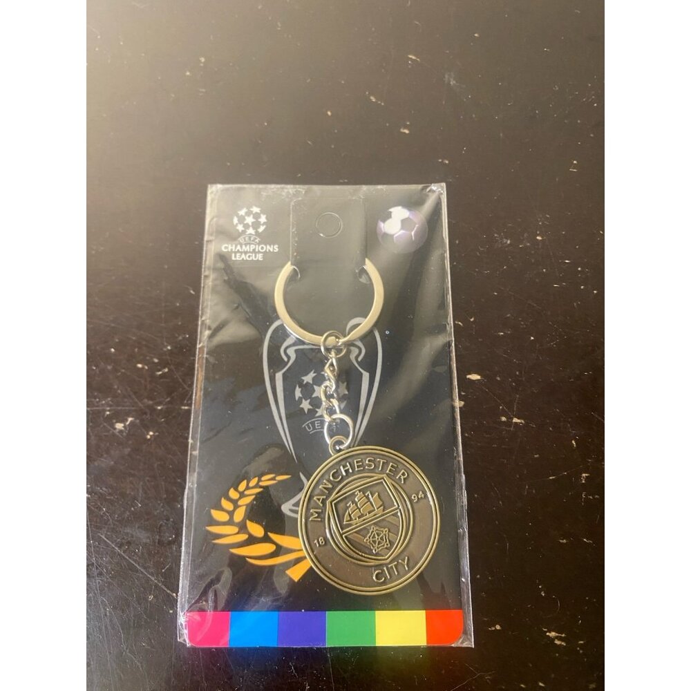 Manchester City Metal Keychain Soccer Football